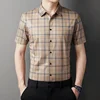 2024 Summer New Men's Business Casual Printed Short Sleeved Shirt Fashion Comfortable Wrinkle Resistant Top 4