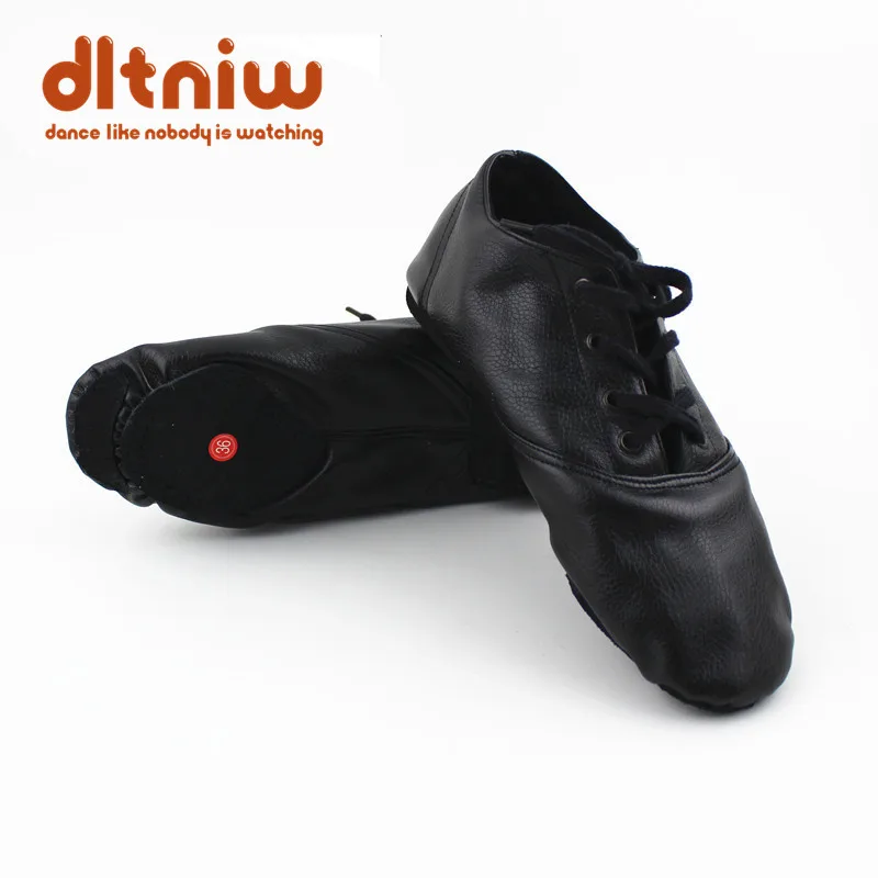 Woman's PU Leather Jazz Dance Shoes Lace Up Boots for Adult Woman Practice Yoga Shoes Soft and Light Weight Jazz Boots 3