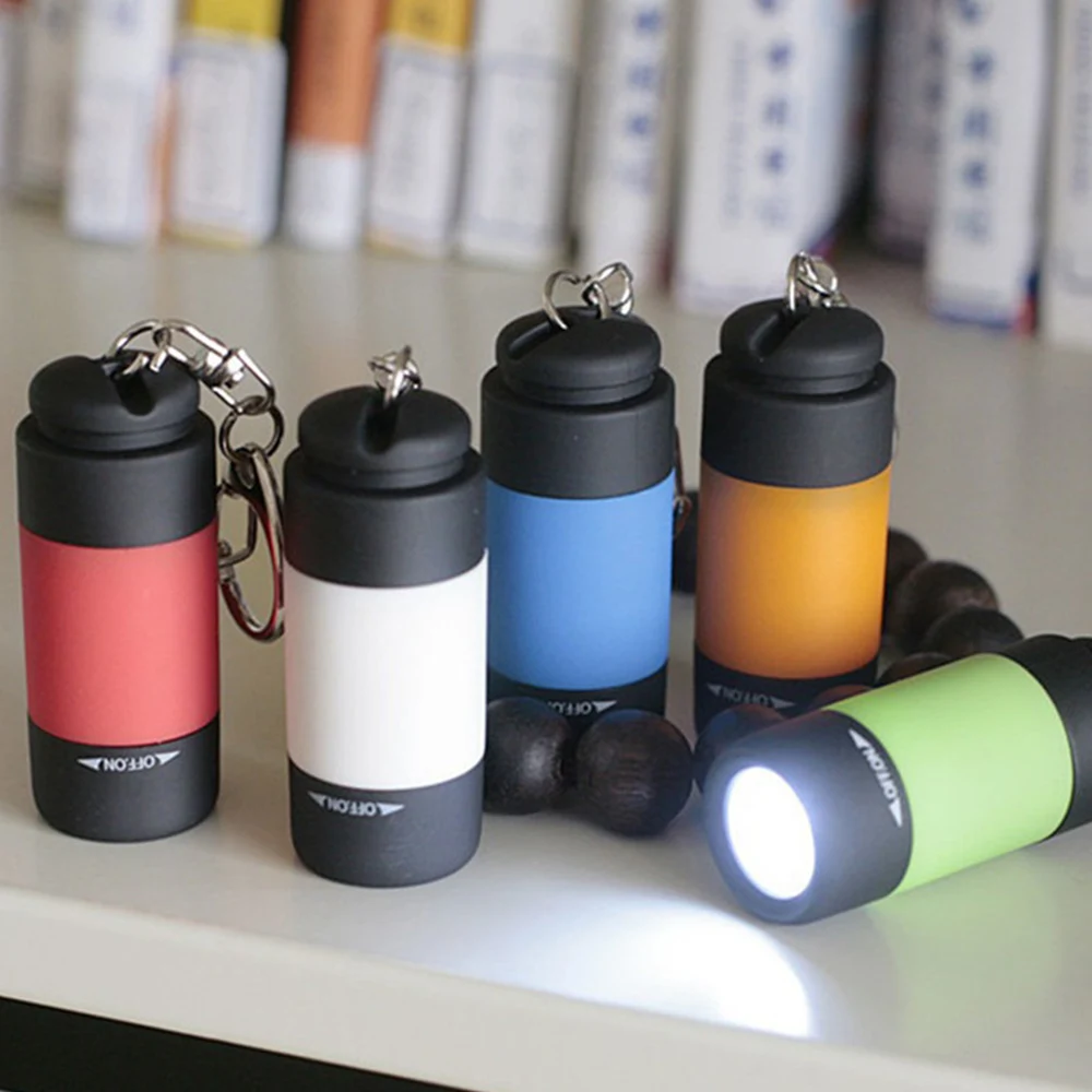 LED Flashlight Mini Keychain Pocket USB Rechargeable Strong Light Multifunctional Waterproof Outdoor Hiking Camping