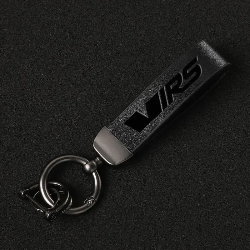 Luxury Genuine Leather Keychain with VRS Logo