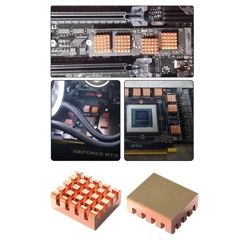 PC 노트북 CPU GPU VGA VRAM VRM 12x13x5mm 냉각용 순수 구리 방열판 세트