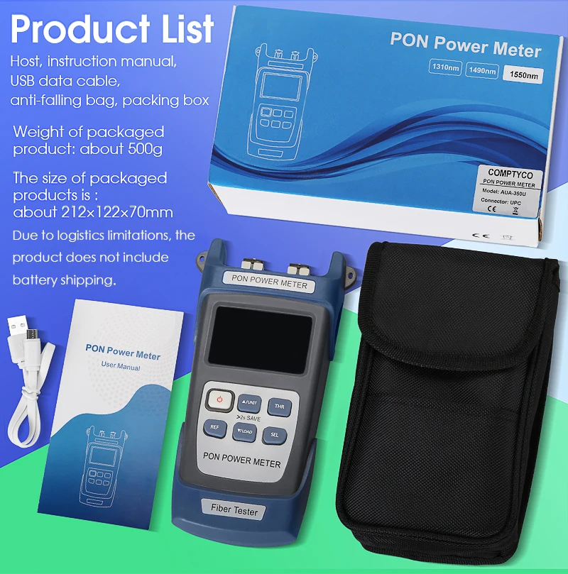 AUA-350A/U APC/UPC port(optional) Fiber Optical PON Power Meter FTTX/ONT/OLT 131
