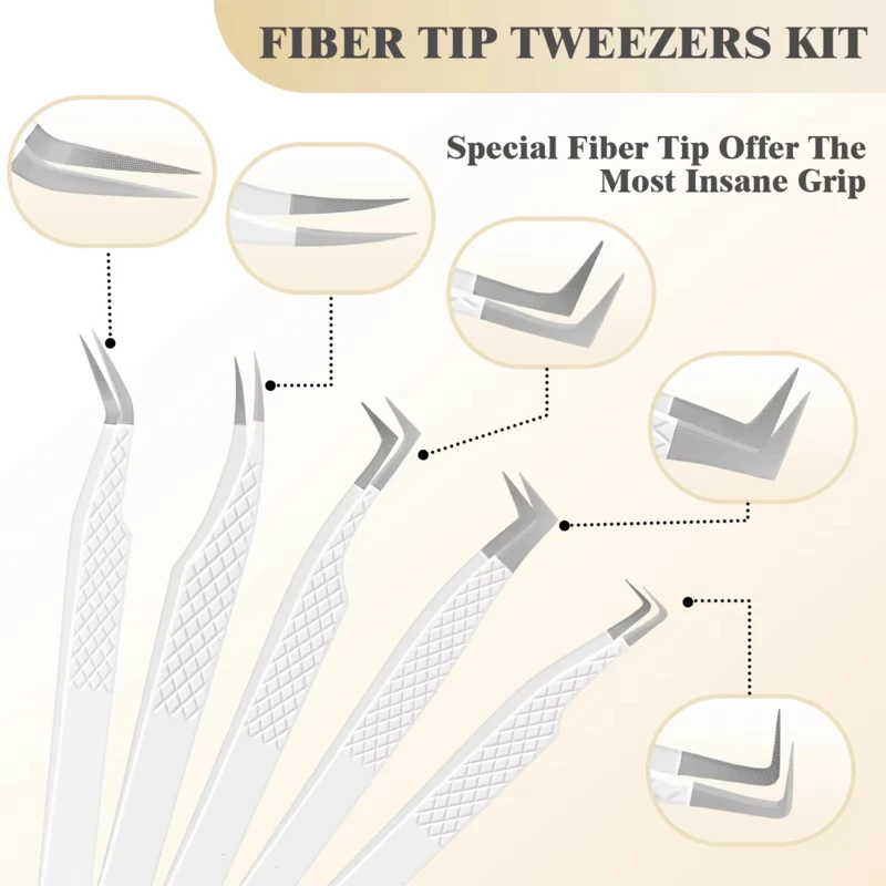 SENSE LASHES Anti-slip Eyelash Extension Tweezers Stainless Steel Fiber Tip pinzas extensiones de pestañas Makeup Tools 4