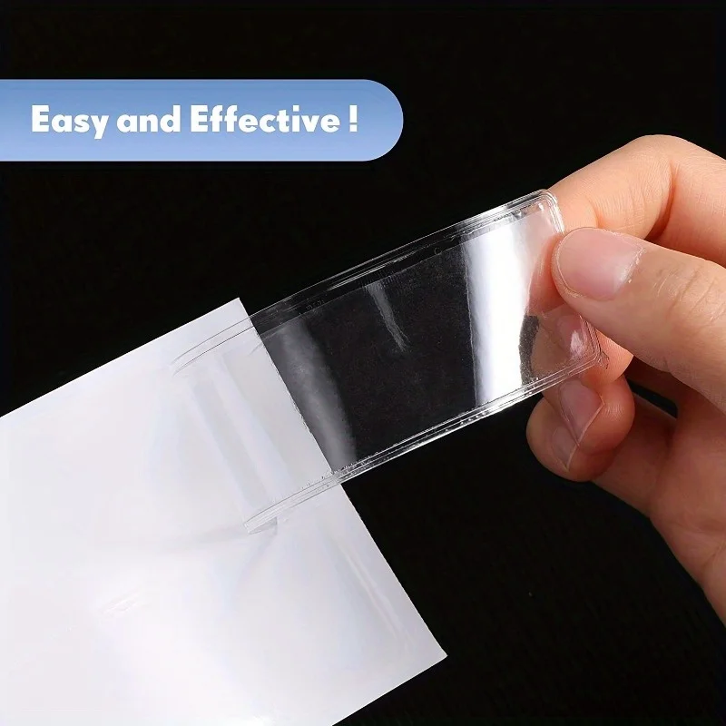 10pcs Organize Your Home with 10pcs Clear Label Holders - Adhesive Shelf Tag Pockets for Bookshelf