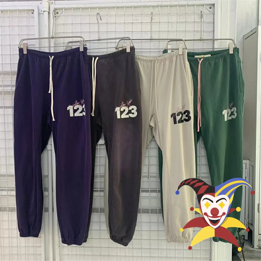 

Vintage Puff Print RRR123 Sweatpants Men Women Oversized Drawstring Tie Dye RRR 123 Pants Trousers