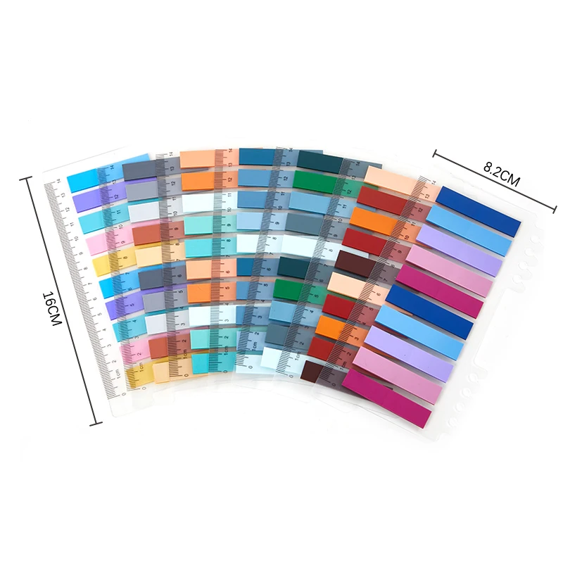 

10*20PCS Transparent Index Notes Paper Office School Supplies Stationery Small Rectangu Fluorescent Sticker Strip Sticky