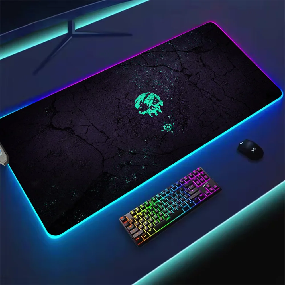 Sea of Thieves Game cool For Rgb Mouse Pad Xxl Steelseries Laptop Mat Gaming Mousepad Backlit Keyboard Gamer Girl Table Pads 2