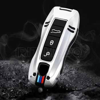 Lega Silicone chiave Auto protettore caso chiave Fob sacchetto di copertura per Porsche Macan 911 Panamera Cayenne Carrera Taycan accessori Auto - Lega Silicone chiave Auto protettore caso chiave Fob sacchetto di copertura per Porsche Macan 911