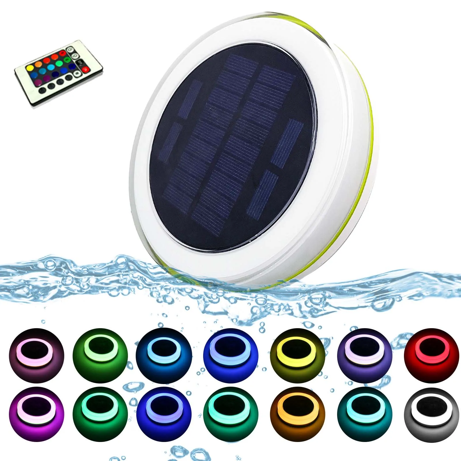 ACMESHINE Solar Swimming Pool Waterproof LED Multi Color Changing Water Drift Lamp Floating Light With Remote Control