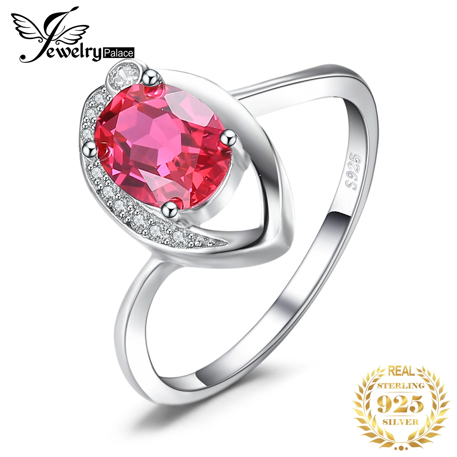 Bague En Argent 925 Avec Jésus Et Petit Rubis Naturel - Taille 18 - Neuf