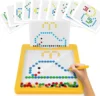 Magnetic Drawing Board for Toddlers Magnet Beads and Pen Drawing Board Montessori Educational Sensory Travel Toys 1