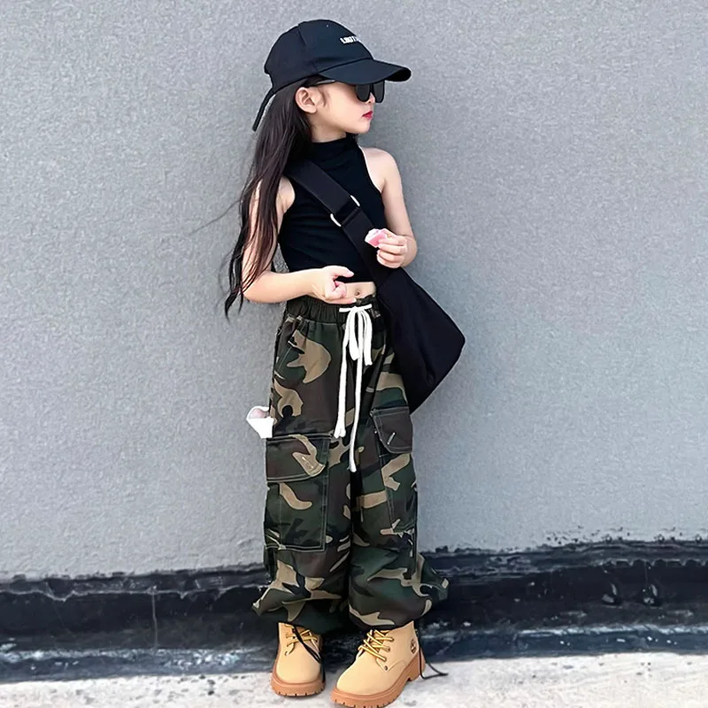 Camouflage Trousers Children Cargo Pants Children Girls Toddler