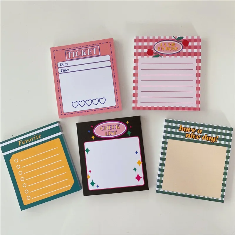 

50 Sheets Ins Hot Pink Daily Schedule Memo Pad To Do List Time Sticky Note Schedule Planner Office School Supplies Stationery