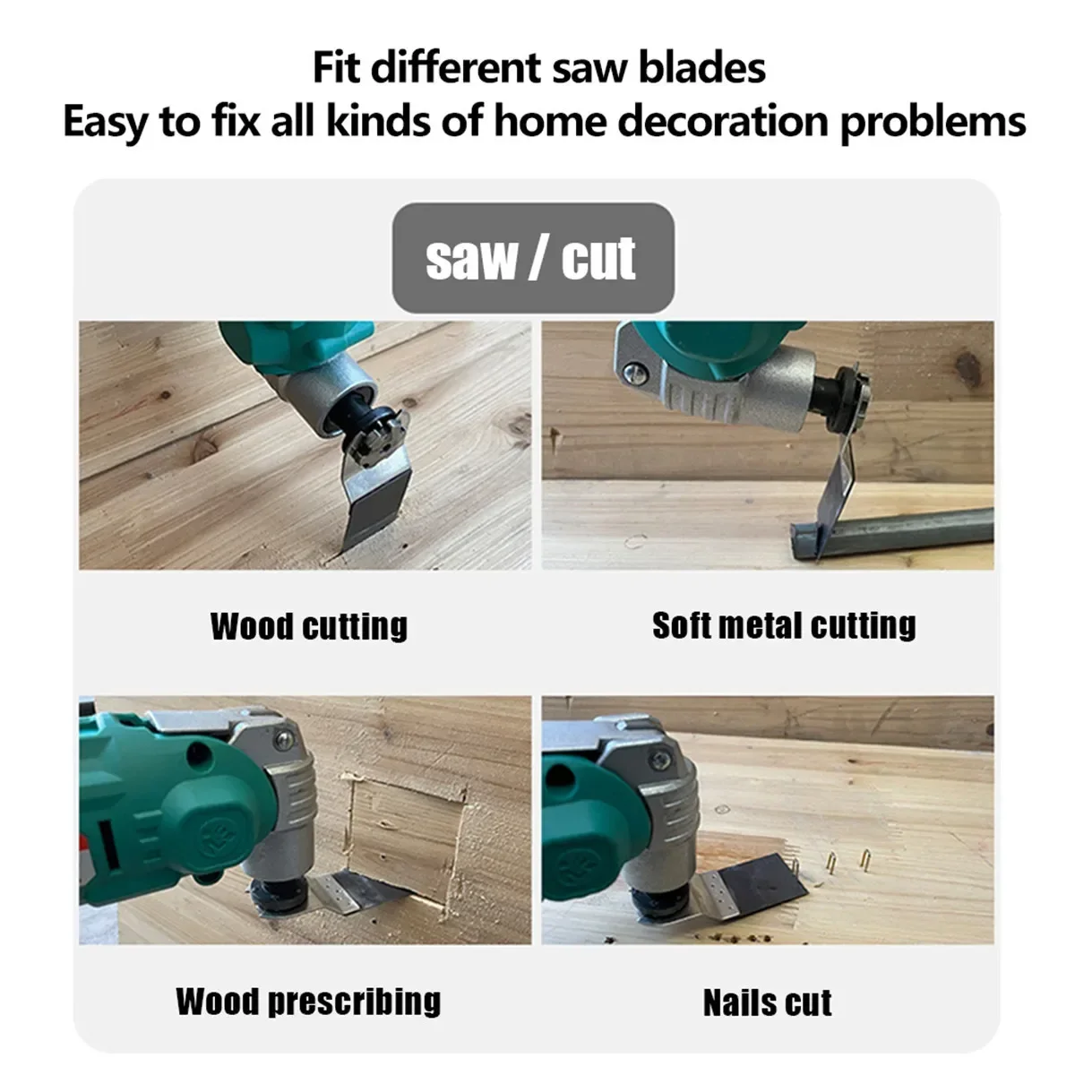Oscillating Multi Function Tool for Makita 18V Battery Electric Saw Trimmer Shovel Polisher Woodworking Tool（No battery） 5