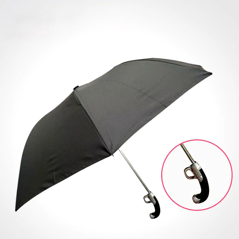Short Gun Umbrella Dual-folding Rain Sun Sunshade UV Protection Semi-Automatic Windproof