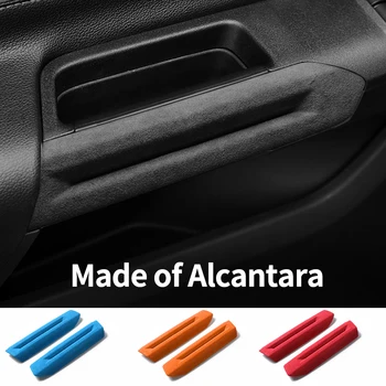 For Mustang Car Door Handle Boot Cover Decorative Trim Sticker Made of Alcantara Premium Interior Tuning Accessories 1