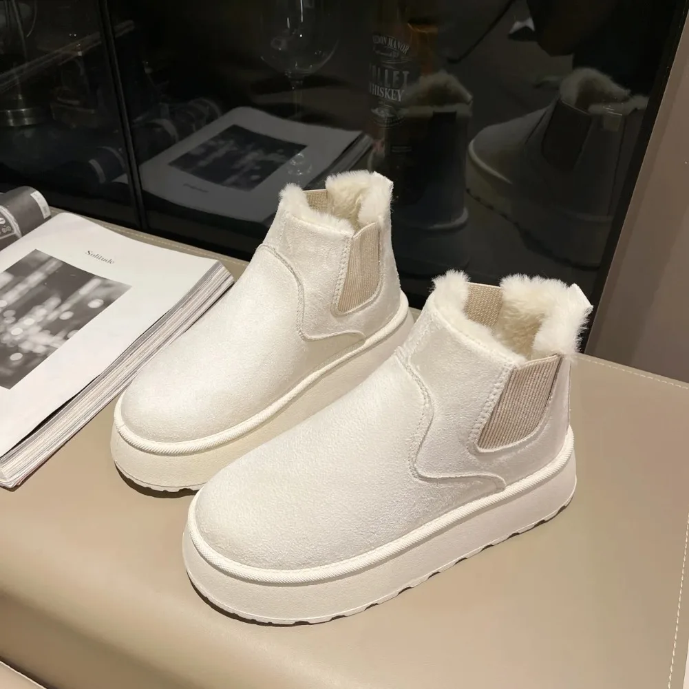 2026 New Winter Women's Boots High-top Snow Boots Thickened Plush Warm Simple and Versatile Comfortable Cotton Shoes