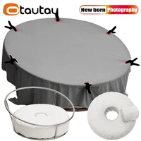 OTAUTAU Portable Round Pouf chair Rack Bean Bag Cover Without Filler Newborn Photography Accessories Props Ottoman Puff DDSY001T