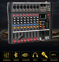 VEDO 8 Channel Professional Audio Mixer Portable Sound Mixing Console USB Interface Digital MP3 Computer Input Audio Recording 5