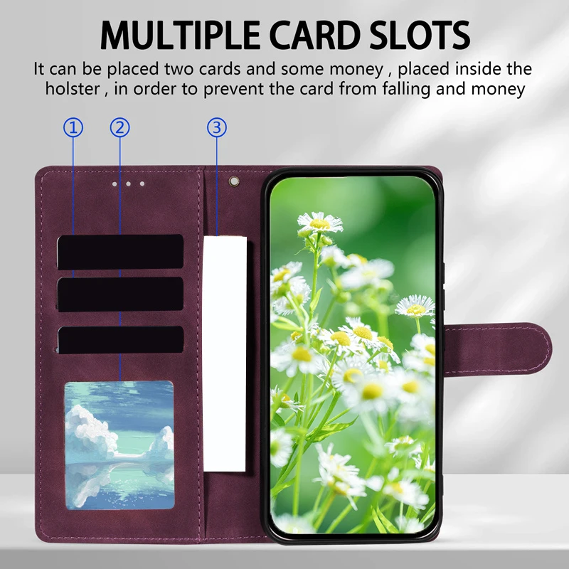 ZZXX Magnetic Flip Leather Wallet Case with Card Slot, Photo Frame, and Kickstand