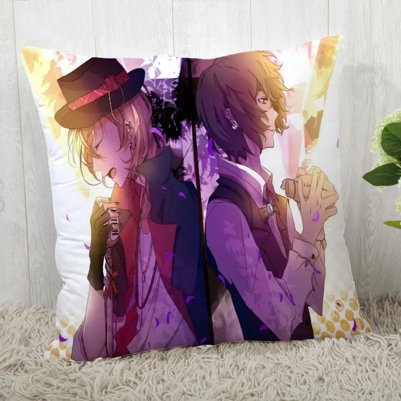 

Wholesale 45*45 Pillow Case Bungo Stray Dogs Print For Wedding Pillow Cover Animals Pillowcases