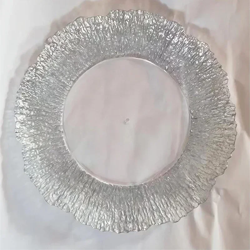 13inch Clear Service Trays Home Dinner Charger Hotel Wedding Banquet Decorative Plates Cushion Plate Table Decor 100PCS 5