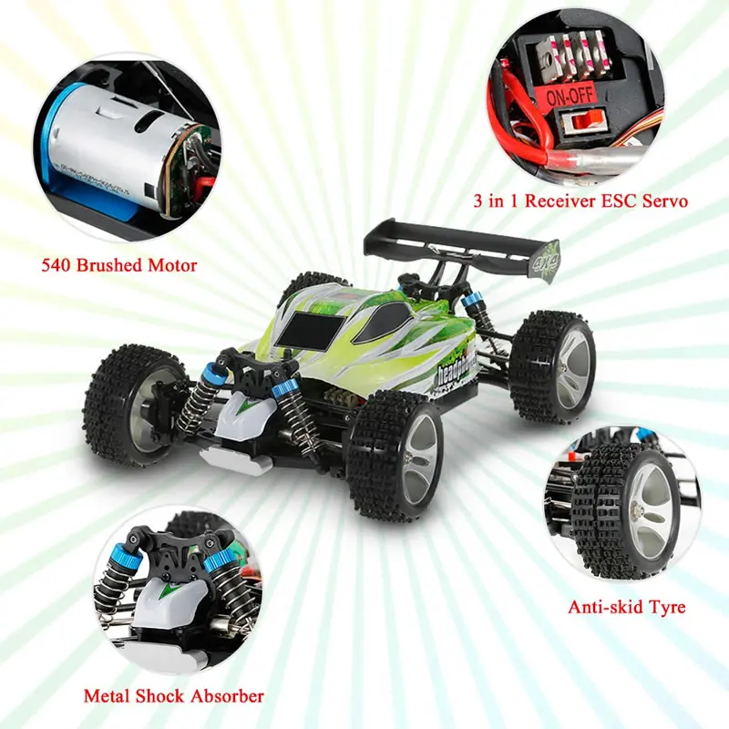 WLtoys A959 A959-B 1:18 RC Racing Car 4WD 70KM/H High Speed 2.4G Remote Control Drift Off Road Vehicle Buggy Boys Toys Kids Gift 5