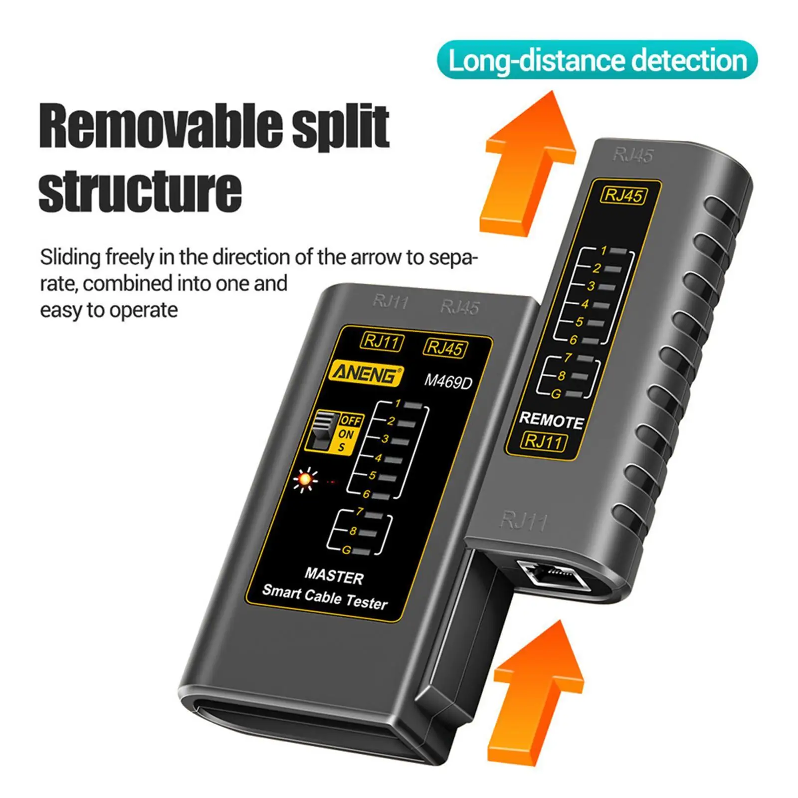 Network cable tester ANENG M469D RJ45 cable lan tester network cable tester RJ11 RJ12 CAT5 UTP LAN tester networking tools network repair