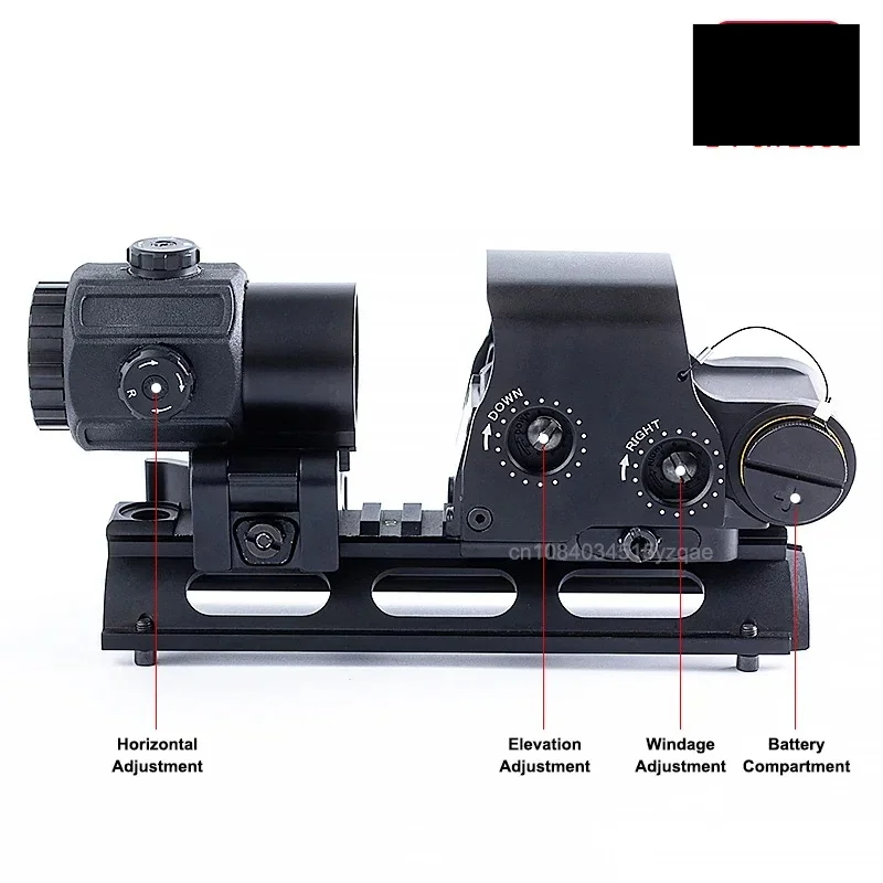 Red Dot Optic Tactical Hunting Riflescope 3X/5X Magnifier Hybrid Sight 558 EXPS3+G45/G43/G33 W/20mm Rail Mounts&Q-D Lever