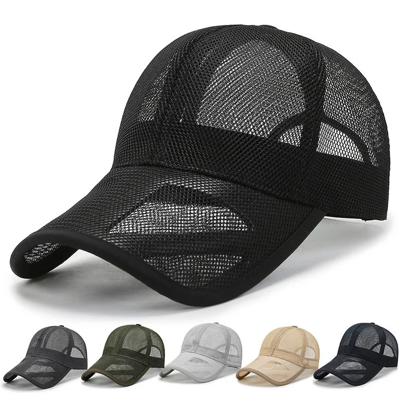 

Sports Sunscreen Baseball Caps Breathable Men Hollow Mesh Cap Adjustable Cycling Hiking Fishing Running Hat Women Visor Hats