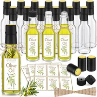 5oz Homemade Olive Oil Bottles 150ml Hot Sauce Glass Bottles with Leak Proof Screw Cap, Funnel, Clear Oil Bottle for Storing 1