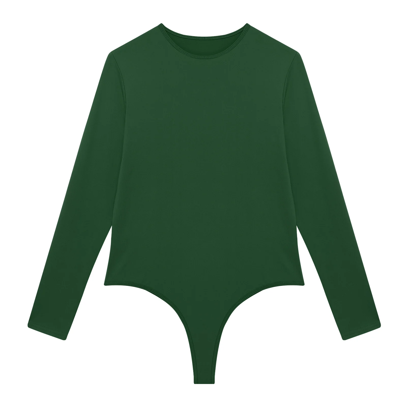 Mens Lingerie Bodysuit Tops Rompers One Piece Leotard Sexy Loungewear Sleepwear Round Neck Long Sleeve Press Buttons Bodysuit