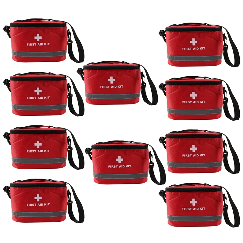 trousse-de-premiers-secours-en-nylon-rouge-10-pieces-sac-de-sport-camping-sac-de-survie-d'urgence-a-domicile-sac-a-bandouliere-avec-symbole-de-croix-frappante