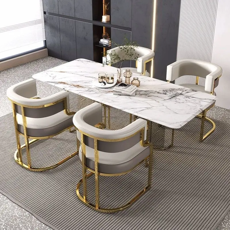 Factory Cafe Metal Dine Armchair Restaurant Chair Modern Dining Room Furniture Velvet Fabric Dining Chairs