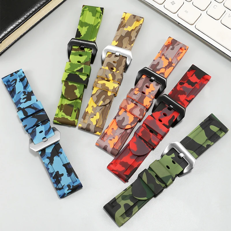 Universal Brand Silicone Watch Strap 21/22/23/24/25/26mm Flat Straight Rubber Watchband