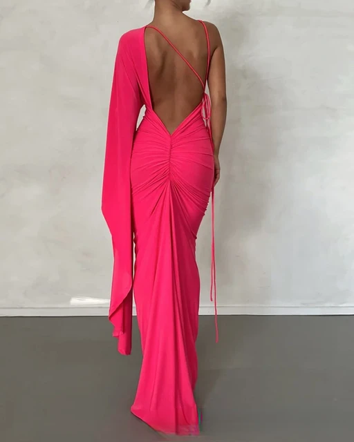 Rose Red Backless Maxi Dress: A Symphony of Elegance