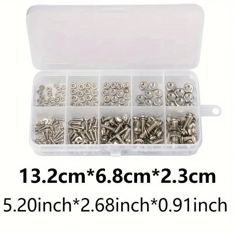 Enhanced Hex Nut and Bolt Set – 320-Piece Durable Metric Hardware Collection for DIY Projects and Repairs