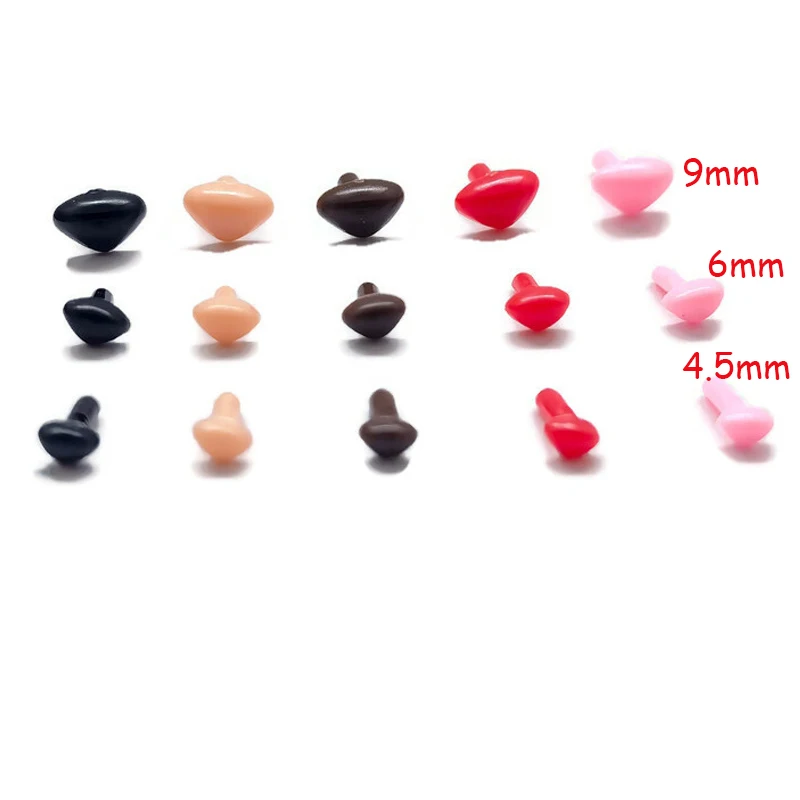 Black/Brown/Pink Doll Nose Amigurumi Smooth Plug-in Animal Triangle Plastic Craft Noses Doll Making Supply For Teddy Bear Dolls 10pcs duck safety mouth dolls toy making accessories for stuffed toys snap animal scrapbooking puppet knitting doll craft