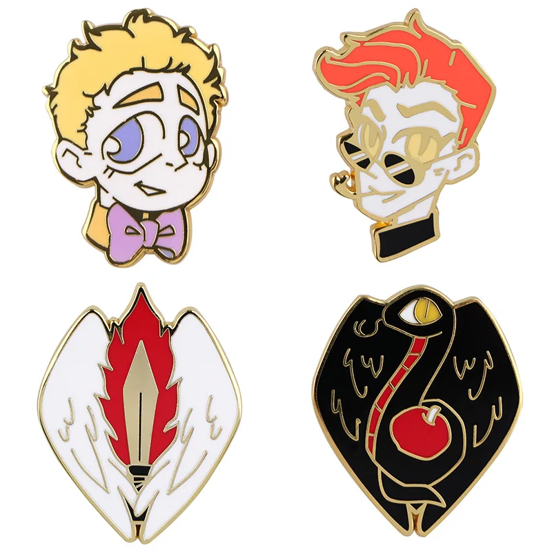 Good Omens Enamel Lapel Pin - Classic Movie-Inspired Fashion Accessory and Thoughtful Friendship Gift