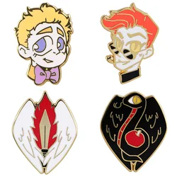 Good Omens Enamel Lapel Pin - Classic Movie - Inspired Fashion Accessory and Thoughtful Friendship Gift (4pcs)
