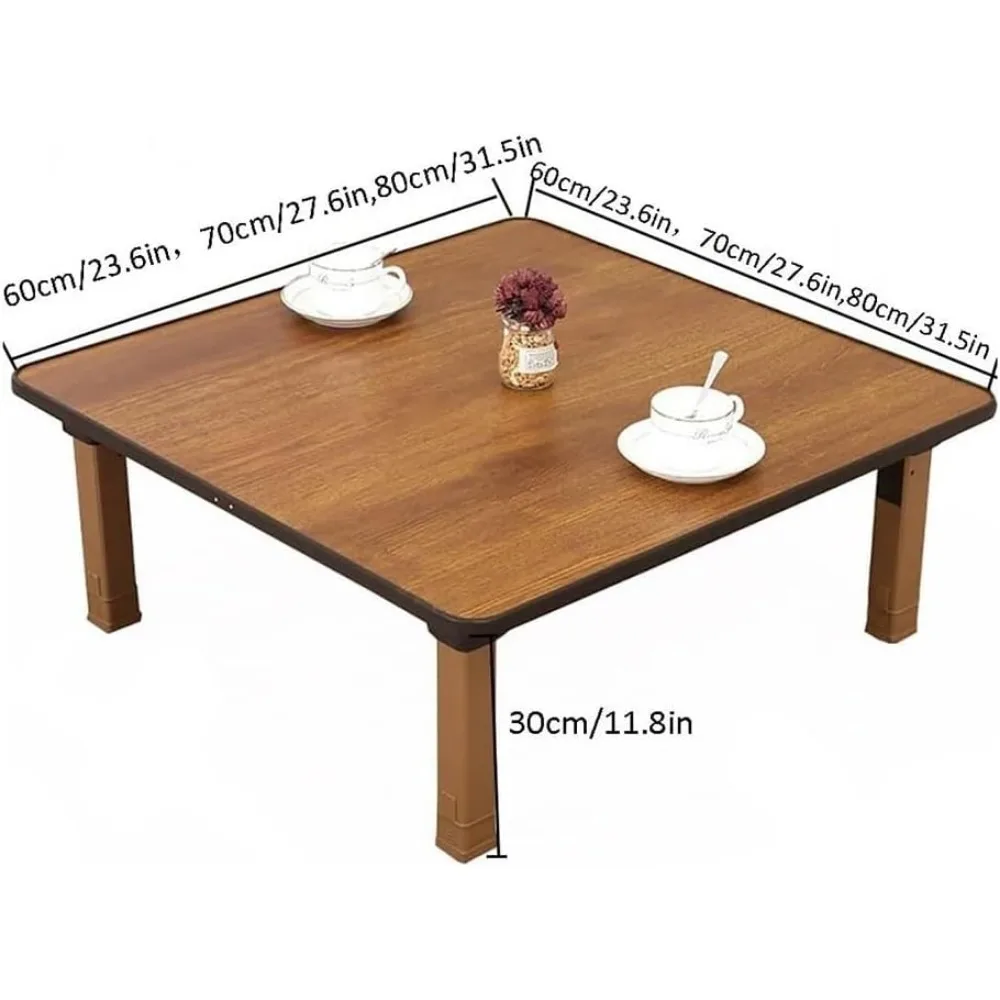Japanese-Style Square Folding Tea Coffee Table,Small Desk, for Tatami Sitting On The Floor Bedroom Bay Window Tea Room 3