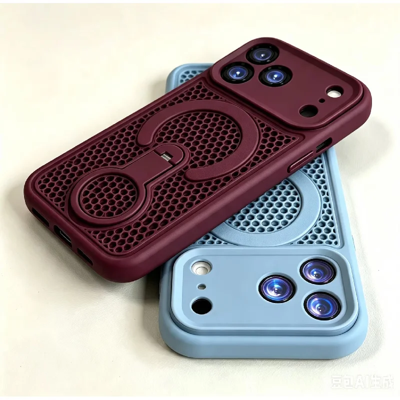 Honeycomb Mesh Heat Dissipation Bracket Phone Case - Full Pack Anti-Drop Protective Cover