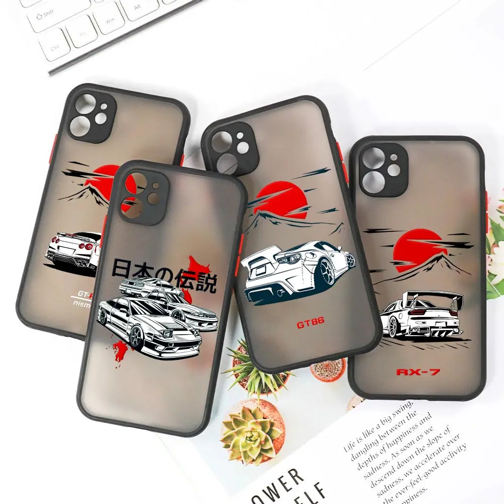 Custodia Giapponese Jdm Drift Car Red Sun Clear Per Iphone 15 14 13 Pro Max 12 11 Pro Se 2020 X Xs 6 7 8 Plus Luxury Funda Matte Cover