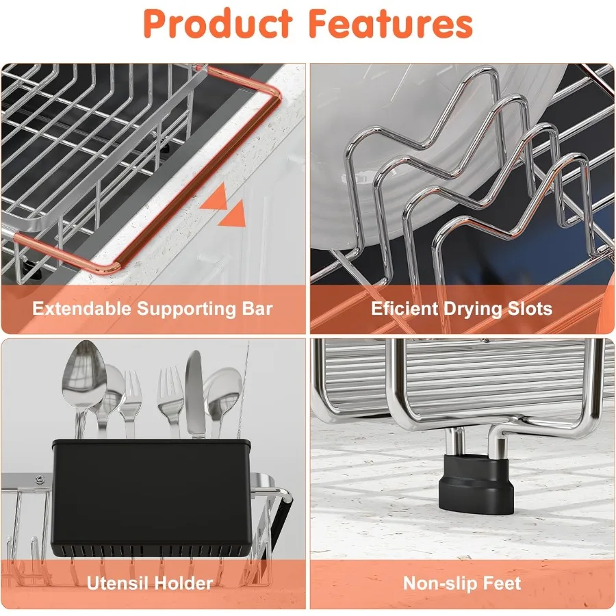 Dish Drying Rack in Sink Expandable 13.116.6 D Stainless Steel Dish Drainers for Kitchen Sink Retractable Over Sink Dish Rack D