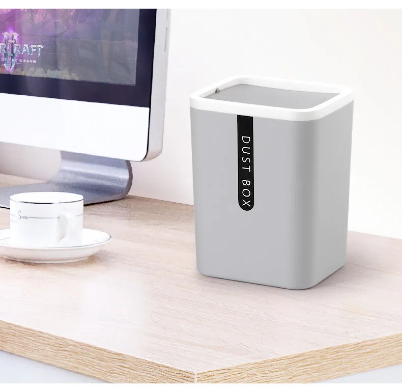 Poubelle De Bureau Grey With Trash Bag 1 2L MINI Poubelle De Bureau De poubelle-de-bureau-grey-with-trash-bag-1-2l-mini-poubelle-de-bureau-de