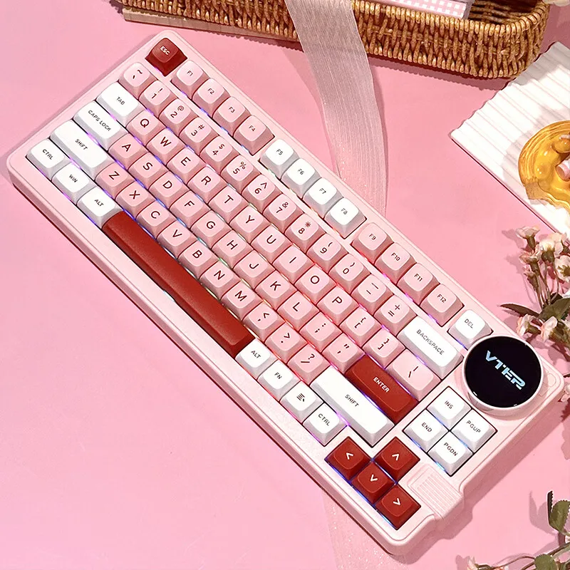 メカニカルゲーミングキーボード,Bluetooth,3モード,ワイヤレス,RGB