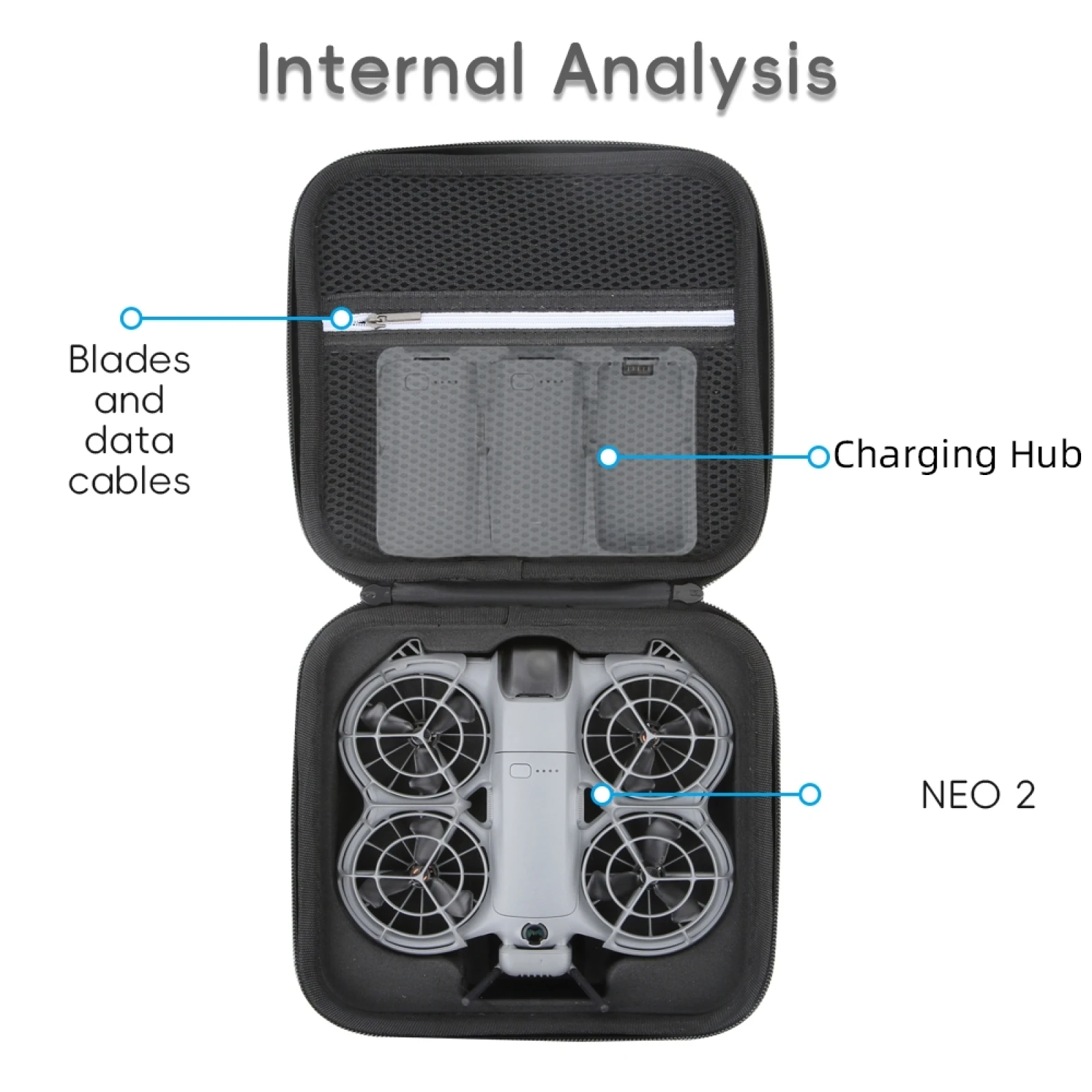 DJI Neo 2 나일론 휴대용 케이스 단색 심플 디자인 방진