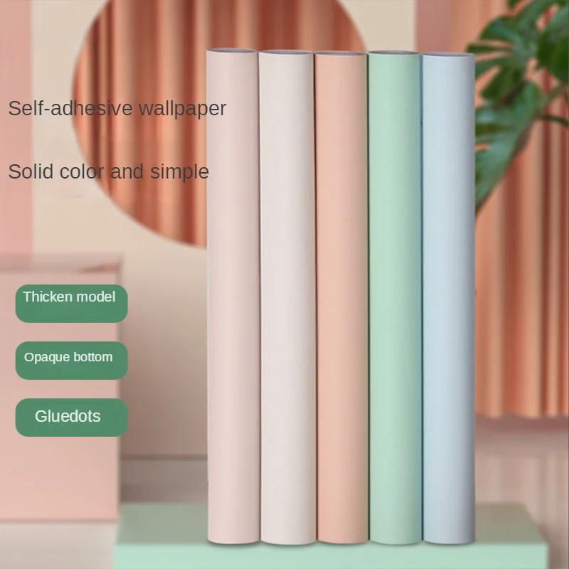 

Thickened Self-adhesive Wallpaper Bedroom Solid Color Home Decor Vinyl Wallpaper Waterproof Background DIY Wall Stickers