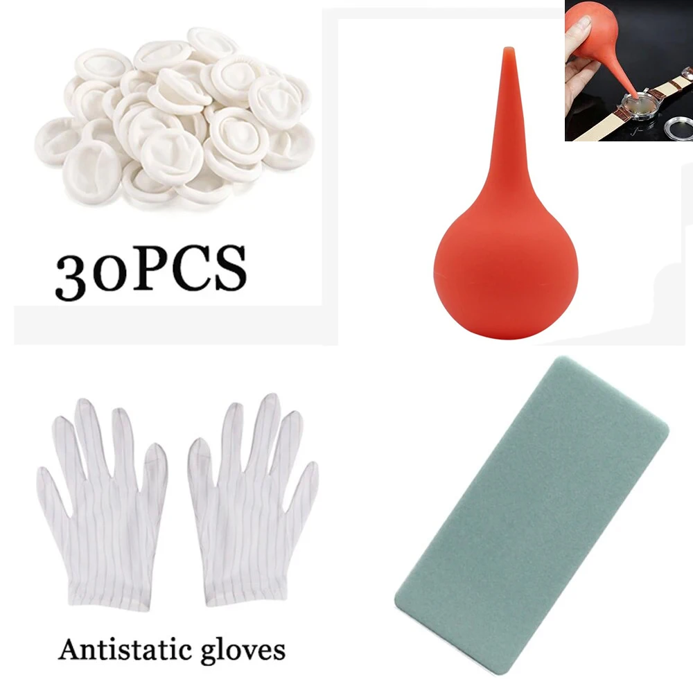

2/4PCS watch repair tool, anti-static disposable finger rubber gloves, anti slip finger covers, 39mm rubber dust removal blower