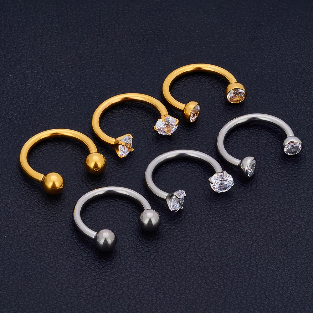 Piercing Jewelry Body Piercing Earrings Ear Piercing Jewelry Body Piercing Jewelry Body Jewelry 5Pcs G23 Titanium 16G CZ Tragus Eyebrow Piercing Stud Earrings Septum Nose Rings Internal Thread